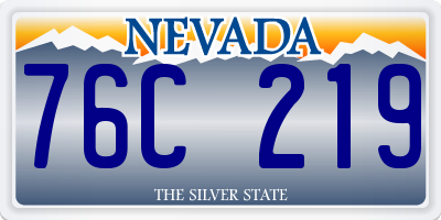 NV license plate 76C219