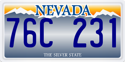 NV license plate 76C231
