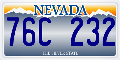NV license plate 76C232