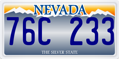 NV license plate 76C233