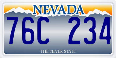 NV license plate 76C234