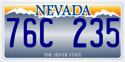 NV license plate 76C235