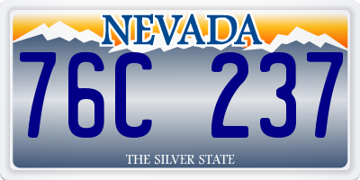 NV license plate 76C237