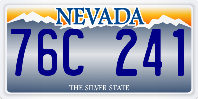 NV license plate 76C241