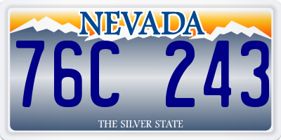 NV license plate 76C243