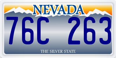 NV license plate 76C263