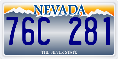 NV license plate 76C281