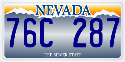 NV license plate 76C287