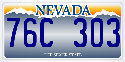 NV license plate 76C303