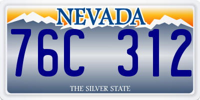 NV license plate 76C312