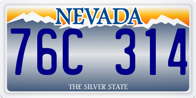 NV license plate 76C314