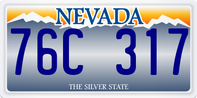 NV license plate 76C317