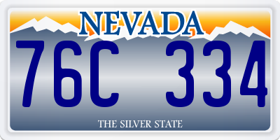 NV license plate 76C334