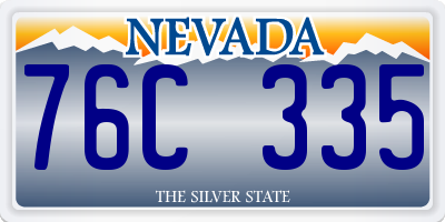 NV license plate 76C335