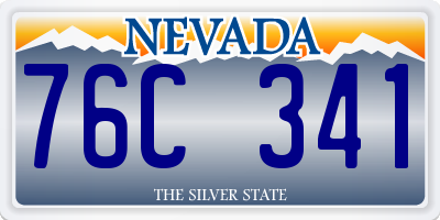 NV license plate 76C341