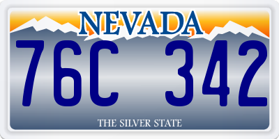 NV license plate 76C342