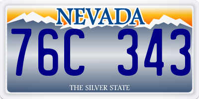 NV license plate 76C343