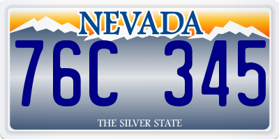 NV license plate 76C345