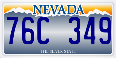 NV license plate 76C349