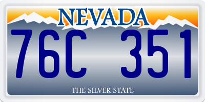 NV license plate 76C351