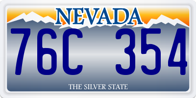 NV license plate 76C354