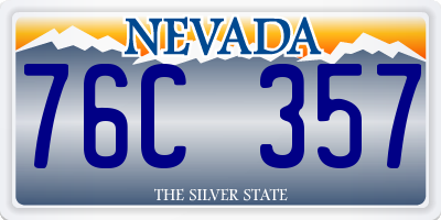 NV license plate 76C357
