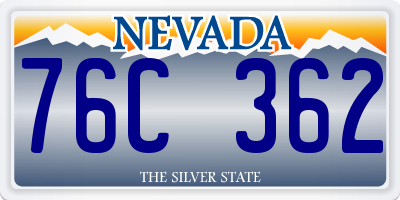 NV license plate 76C362