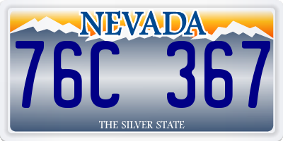 NV license plate 76C367