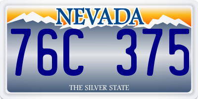 NV license plate 76C375