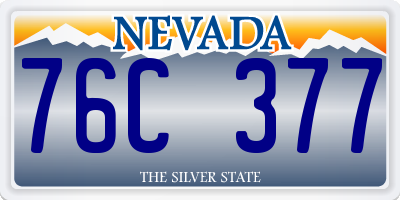 NV license plate 76C377