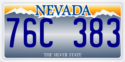 NV license plate 76C383