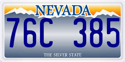 NV license plate 76C385
