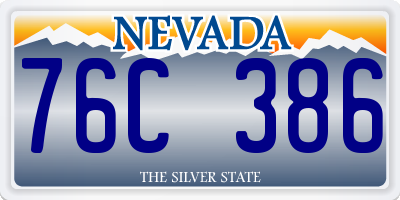 NV license plate 76C386