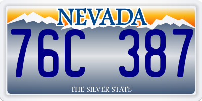 NV license plate 76C387