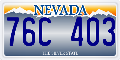NV license plate 76C403