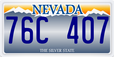 NV license plate 76C407