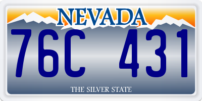 NV license plate 76C431