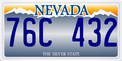 NV license plate 76C432