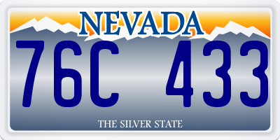 NV license plate 76C433