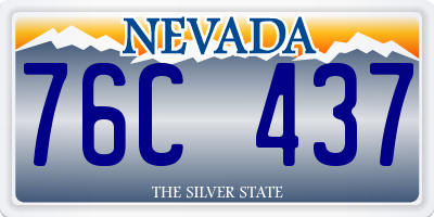 NV license plate 76C437