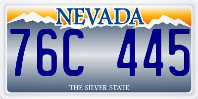 NV license plate 76C445