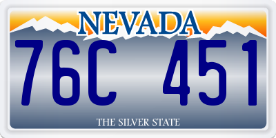 NV license plate 76C451