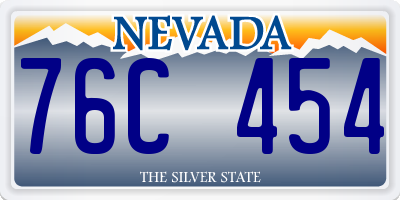 NV license plate 76C454