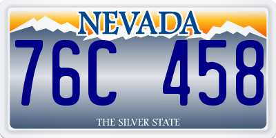 NV license plate 76C458