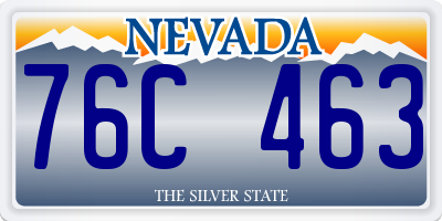 NV license plate 76C463
