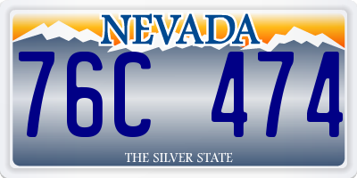 NV license plate 76C474