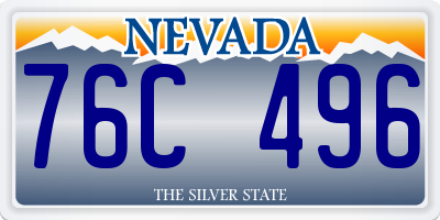 NV license plate 76C496