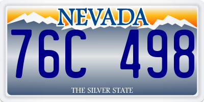 NV license plate 76C498