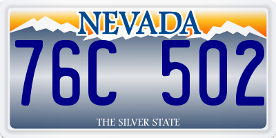 NV license plate 76C502