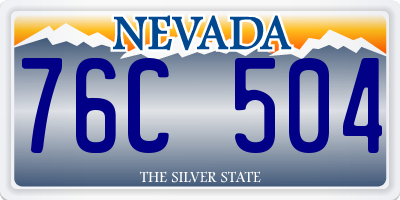 NV license plate 76C504